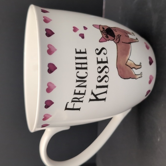 2018 Milly Green Frenchie Kisses And Pink Hearts Chunky Coffee Mug. - Picture 3 of 9